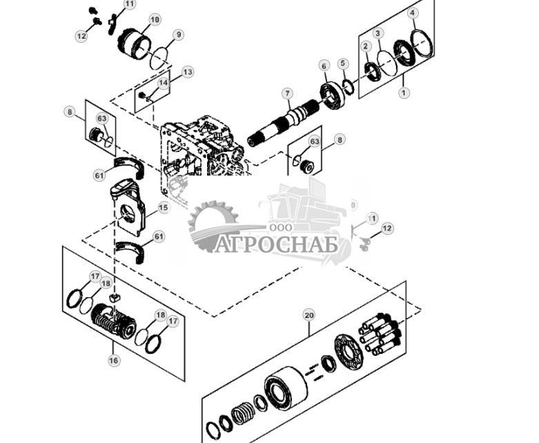 Задняя секция гидростатического насоса (ЭГ органы управления) - ST3159 166.jpg